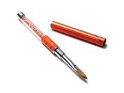 SODIAL Nail Art Acrylic Crystal Nail Polish Gel Nail Brush Pen Orange 8