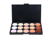 SODIAL Women s Professional 15 Colors Make Up Cream Palette Concealer With Brush Black