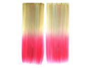SODIAL 55CM Hair Extensions Wigs Cosplay Fashion Hair Extentions Beige Pink