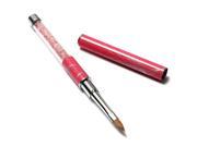 SODIAL Nail Art Acrylic Crystal Nail Polish Gel Nail Brush Pen rose Red 4