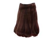 SODIAL Clip in Hair Extensions Sexy Middle Length Curly Hair Extensions Synthetic Wig Dark Brown