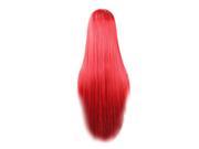 SODIAL Anime Long Straight Hair Wig Cosplay Long Straight Costume Red