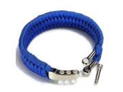 THZY Parachute cord Survival Bracelet with metal clips blue color New Design