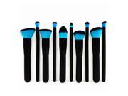 SODIAL New Soft 10PCS Cosmetics Make up Brushes Tools Black Blue Foundation Powder Blush Brush