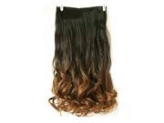THZY 60cm One Piece Clip in Ombre Curly Wavy Hair Extensions Synthetic Gradient Wigs Hairpiece