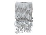 SODIAL This Years New Hair Color Trend Silver Gray Curly Clip in Hair extensions Grandma Hair Hairpieces