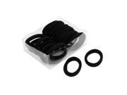 SODIAL Lady Girls Black Nylon Wrapped Stretchy Rubber Hair Ties Bands 20PCS