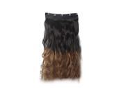 THZY Real Thick Hair Extensions Long Wavy Curly Synthetic Wigs Clip Brown Dark gold 61cm