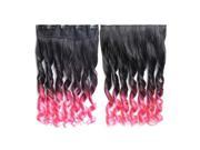 SODIAL Colorful Hair Extensions 130g 60cm 24inch heat resistant fantastic Synthetic Long Clip in Hair Extensions Women hair 5 clips one piece hair extensions C