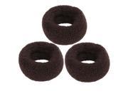 SODIAL 3Pcs Hair styling Dark Brown Terry Ponytail Holder 1.6 Wide Stretchy Hair Band