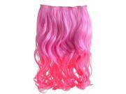 SODIAL 20 Two Colors Mixed Dip dye Color Curly Clip in Hair Extension for Dreamlike Girls Color Light pink Pink