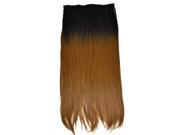 SODIAL Sexy Hairpiece Clip Hair Extensions Highlighting Colours Straight Synthetic Hair 60cm Brown