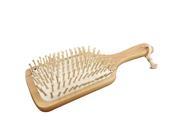 SODIAL Natural Bamboo Paddle Cushion Massage Hair Brush Ball Tipped Wooden Bristles