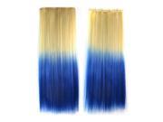 THZY 55CM Hair Extensions Wigs Cosplay Fashion Hair Extentions Beige Royal blue