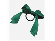 SODIAL Lady lovely Bilayer ribbon Bow Elastic hair ring Dark green