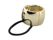 SODIAL Punk Cuff Wrap Hair Styling Ring Mirror Metal Ponytail Holder Gold