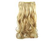 SODIAL Clip In Hair Extensions Hairpiece 24inch 60cm 120g Curly Wavy Hair Extension Synthetic Heat Resistant Gold 25H613