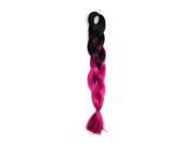 SODIAL Women Hair Extensions Piece Twisted African Big Braid Pigtail Ponytail black rose red