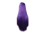SODIAL Anime Long Straight Hair Wig Cosplay Long Straight Costume Purple
