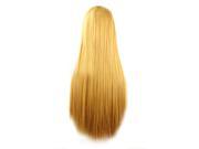 SODIAL Anime Long Straight Hair Wig Cosplay Long Straight Costume Yellow