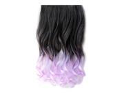 SODIAL 55cm 21 Long Curly Clip In Hair Extensions Wigs Hairpiece Black Purple