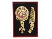 THZY Hot Style Antique Plated Hollow Handle Metal Cosmetic Mirror Comb Suit