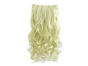 THZY 3 4 Full Head 28 Gorgeous Long Blond Curly Wave Clips in on Synthetic Hair Extensions Hairpieces for Women 5 Clips 7 Oz per Piece Color Blond
