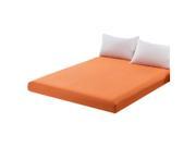 SODIAL Cotton Solid Color Fitted Sheet Coverlet Orange 180*200cm