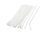 SODIAL 35 Pcs 8 Long White Soft Plastic Flexible Drinking Straws for Party