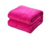 THZY 70*100cm Sofa air bedding Throw Solid Color and Double Faced Travel Flannel Blanket rose red