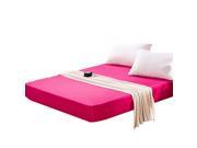 THZY Cotton Solid Color Fitted Sheet Coverlet Rose Red 150*200cm