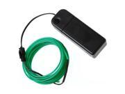SODIAL Neon Glowing Electroluminescent Wire El Wire with Battery Pack Controller Green 3M