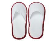 THZY 20 pairs of White Towelling Hotel Disposable Slippers Terry Spa Guest Shoes White Red