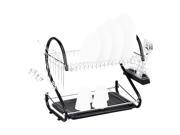 THZY iron 2 Tiers Kitchen Dish Cup Drying Rack Drainer Color black
