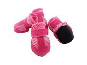 SODIAL 4 pcs. Shoes Paw Protection Shoes Safety shoes Booties Pet Boots Pink XL