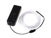 SODIAL Neon Glowing Electroluminescent Wire El Wire with Battery Pack Controller White 3M