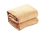 SODIAL 70*100cm Sofa air bedding Throw Solid Color and Double Faced Travel Flannel Blanket khaki