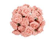 THZY 50 Pcs Colourfast crimping foam rose bouquet Light Pink