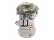 SODIAL Dog Winter Warm Coat Luxury Jacket Puppy Clothes Pet Clothing Cat Apparel Gray S