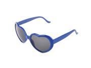 SODIAL Fashion Funny Summer Love Heart Shape Sunglasses Blue