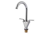 THZY grilled paint Kitchen Faucet Sink Tap Dual Lever Swivel Spout Rotating Nozzle Silver