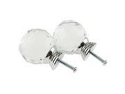 THZY Pack of 5 40mm Crystal Glass Cabinet Knob Drawer Pull Handle Kitchen Door Wardrobe