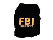 SODIAL Top Fashion Dog Cat Pet Summer FBI The Detective Puppy Black Vest Shirt T shirt S