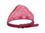 SODIAL Pink leather collar Bandana adjustable scarf for dog cat pet S