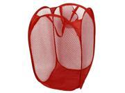 SODIAL Household Dirty Clothes Laundry Folding Mesh Bag Basket Holder Red
