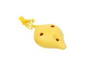 SODIAL Ocarina Ceramic 6 Hole Alto C Musical Wind Instrutment Gift Legend of Time Flute Yellow