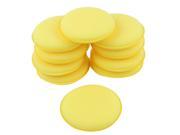 SODIAL 10 Pcs Round Shaped 4 inch Dia Sponge Wax Applicator Pads Yellow