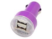 SODIAL Car charger cigarette lighter dual usb for ipad iphone all phone Purple