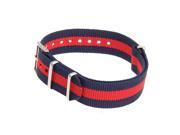 SODIAL Adjustable canvas Strap red blue with striped for watch replacement
