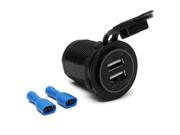 SODIAL Waterproof LED 12 24V 5V 2.1A charger socket 2 USB Socket Pr Moto Car Adapter